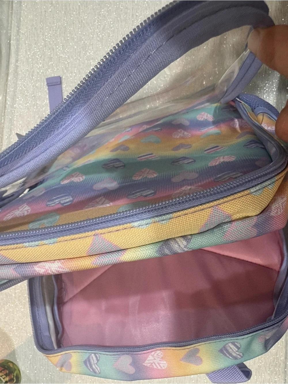 Kids Rainbow Heart Backpack - Purple